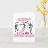 Spooky Esthetician Halloween Skeleton Hauttherapie Karte (Gelbe Blume)