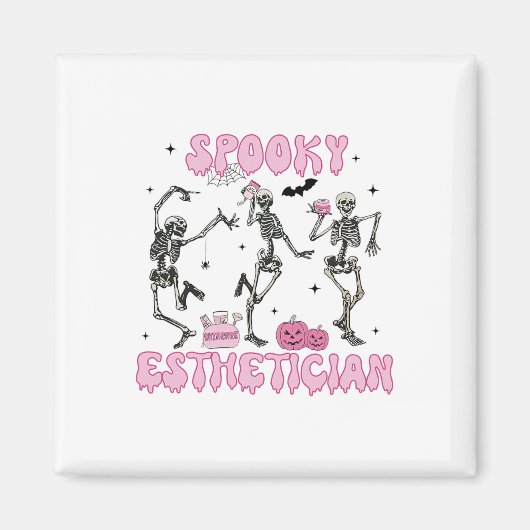 Spooky Esthetician Halloween Skeleton Hauttherapie Magnet (Vorne)