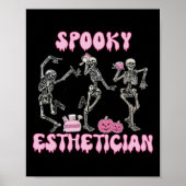 Spooky Esthetician Halloween Skeleton Hauttherapie Poster (Vorne)