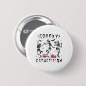 Spooky Esthetician Skeleton Halloween Design Button (Vorne & Hinten)