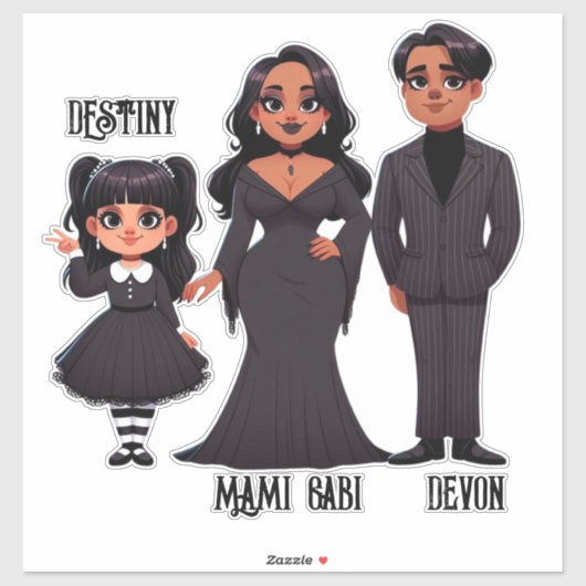 Spooky Ethnic Family Niedlich Halloween Aufkleber (Blatt)