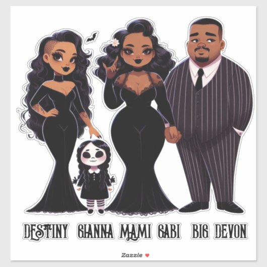 Spooky Ethnic Gothic Family Halloween Aufkleber (Blatt)