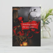 Spooky Etwas verzogenes Halloween Einladung (Stehend Vorderseite)
