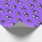 Spooky Evil Eyes Lila Halloween Geschenkpapier (Ecke)