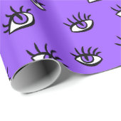Spooky Evil Eyes Lila Halloween Geschenkpapier (Rolleneckpunkt)