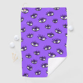 Spooky Evil Eyes Lila Halloween Golfhandtuch (Insitu)