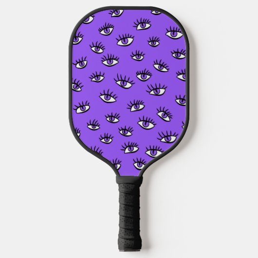Spooky Evil Eyes Lila Halloween Pickleball Schläger (Vorderseite)