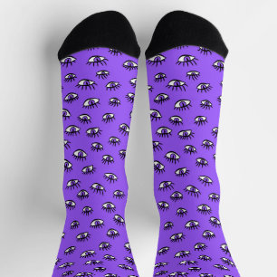 Spooky Evil Eyes Lila Halloween Socken