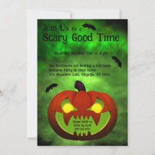 Spooky Evil Halloween Pumpkin Einladung