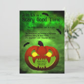 Spooky Evil Halloween Pumpkin Einladung (Stehend Vorderseite)