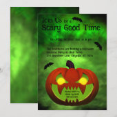 Spooky Evil Halloween Pumpkin Einladung (Vorne/Hinten)