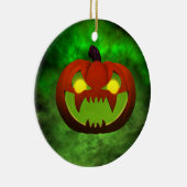 Spooky Evil Halloween Pumpkin Keramikornament (Rechts)