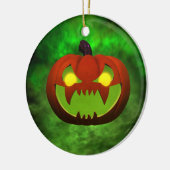 Spooky Evil Halloween Pumpkin Keramikornament (Links)
