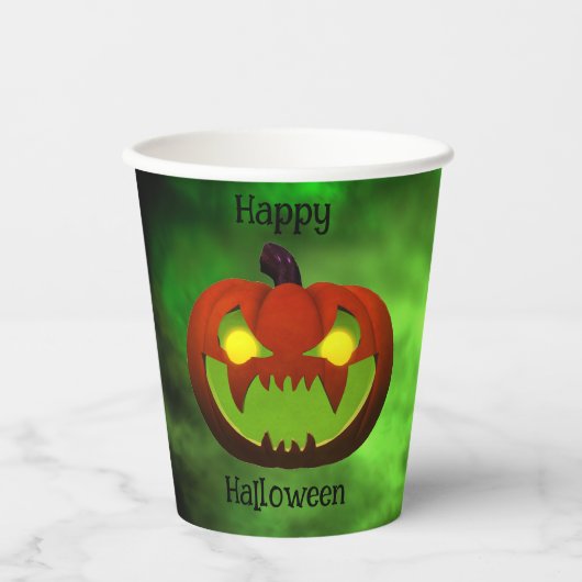 Spooky Evil Halloween Pumpkin Pappbecher (Vorderseite)
