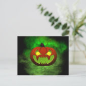 Spooky Evil Halloween Pumpkin Postkarte (Stehend Vorderseite)