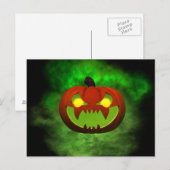 Spooky Evil Halloween Pumpkin Postkarte (Vorne/Hinten)