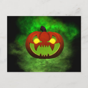Spooky Evil Halloween Pumpkin Postkarte