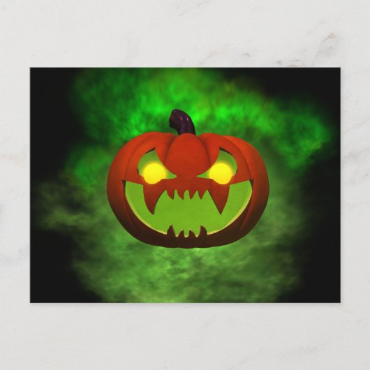Spooky Evil Halloween Pumpkin Postkarte (Vorderseite)