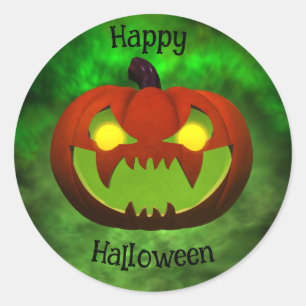 Spooky Evil Halloween Pumpkin Runder Aufkleber
