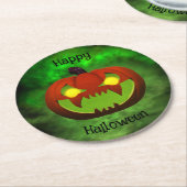 Spooky Evil Halloween Pumpkin Runder Pappuntersetzer (Angewinkelt)