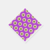 Spooky Eyeball Pattern auf Lila Halloween-Party Serviette (Ecke)