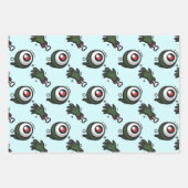 Spooky Eyeballs Zombie Handknochen Halloween-Gesch Geschenkpapier Set (Vorderseite 3)