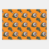 Spooky Eyeballs Zombie Handknochen Halloween-Gesch Geschenkpapier Set (Vorderseite 2)