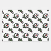Spooky Eyeballs Zombie Handknochen Halloween-Gesch Geschenkpapier Set (Vorderseite)