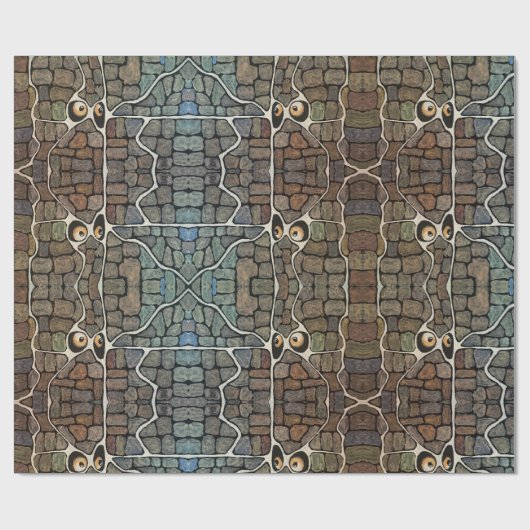 Spooky Eyes in der Mauer Geschenkpapier (Flach)