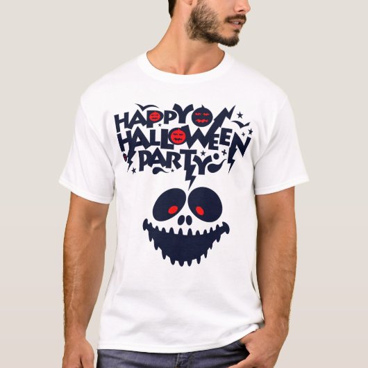 Spooky-Face-Halloween-Party für Männer T-Shirt (Vorderseite)