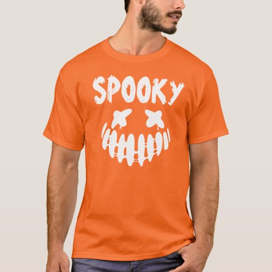 Spooky Face Happy Halloween für Männer T - Shirt (Vorderseite)