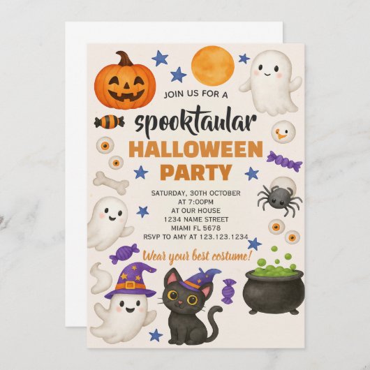 Spooky Fair Theme Einladung (Vorne/Hinten)