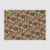 Spooky Fall Floral Skull Seidenpapier (Vorderseite)