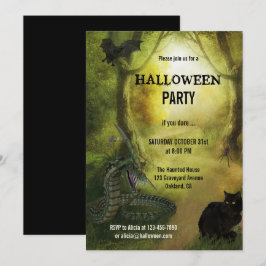 Spooky Fantasy Forest Halloween-Party Einladung