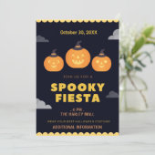 Spooky Fiesta Custom Halloween-Party Einladung (Stehend Vorderseite)