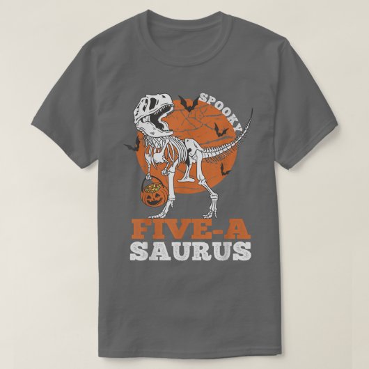 Spooky FiveA Saurus Dinosaurier Skeleton T re Pump T-Shirt (Design vorne)