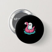 Spooky Flamingo Funny Spooky Summer Summerween Button (Vorne & Hinten)