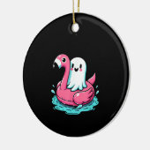 Spooky Flamingo Funny Spooky Summer Summerween Keramik Ornament (Links)