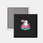 Spooky Flamingo Funny Spooky Summer Summerween Magnet (Vorderseite/Rückseite)