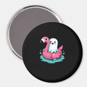 Spooky Flamingo Funny Spooky Summer Summerween Magnet (Vorderseite/Rückseite)