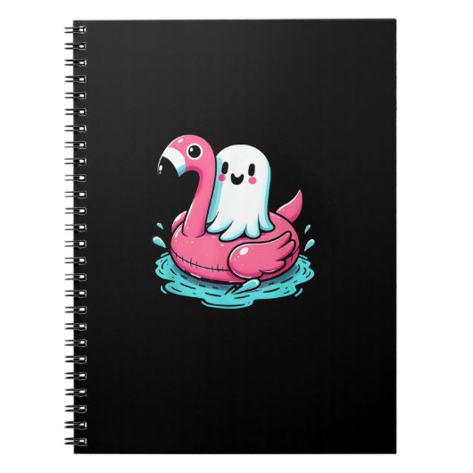 Spooky Flamingo Funny Spooky Summer Summerween Notizblock (Vorderseite)