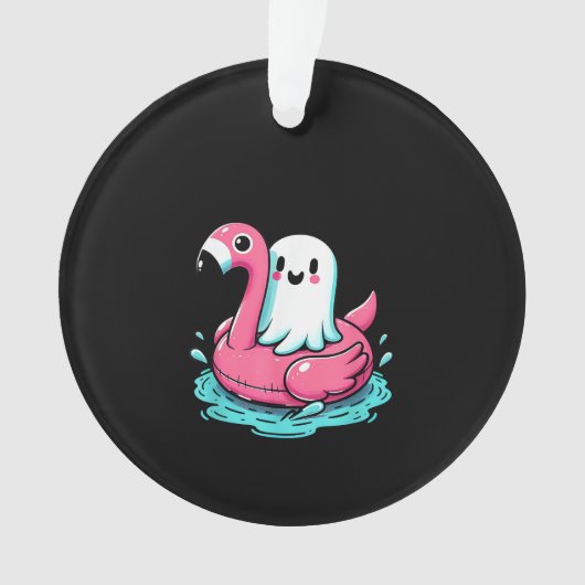 Spooky Flamingo Funny Spooky Summer Summerween Ornament (Vorderseite)