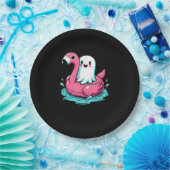Spooky Flamingo Funny Spooky Summer Summerween Pappteller (Party)