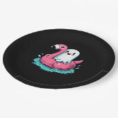 Spooky Flamingo Funny Spooky Summer Summerween Pappteller (Schrägansicht)