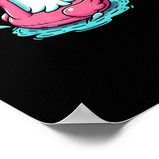 Spooky Flamingo Funny Spooky Summer Summerween Poster (Ecke)