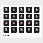 Spooky Flamingo Funny Spooky Summer Summerween Quadratischer Aufkleber (Blatt)