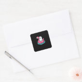 Spooky Flamingo Funny Spooky Summer Summerween Quadratischer Aufkleber (Umschlag)