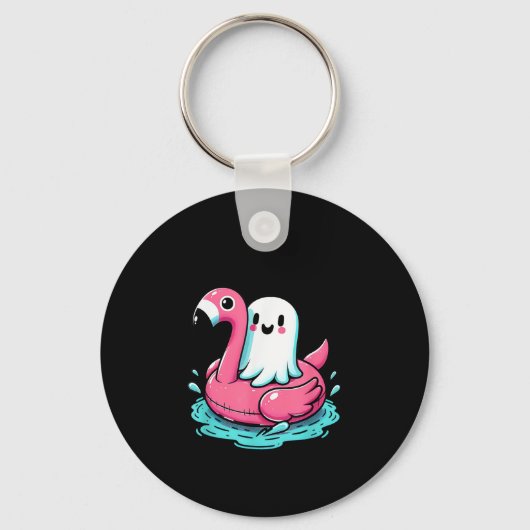 Spooky Flamingo Funny Spooky Summer Summerween Schlüsselanhänger (Vorderseite)
