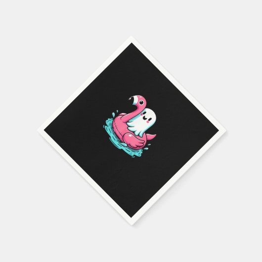 Spooky Flamingo Funny Spooky Summer Summerween Serviette (Ecke)