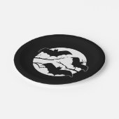 Spooky Fledermäuse auf Mond Halloween Party Plates Pappteller (Schrägansicht)
